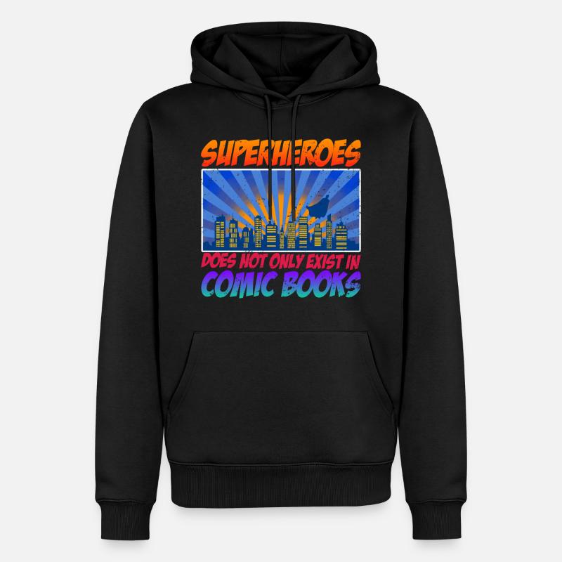 Bande dessinée rétro comique - Sweat à capuche Premium bio Homme - noir