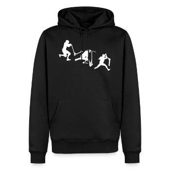 Scooter - Männer Premium Bio Hoodie - Schwarz - Vorne - Nico (187cm)