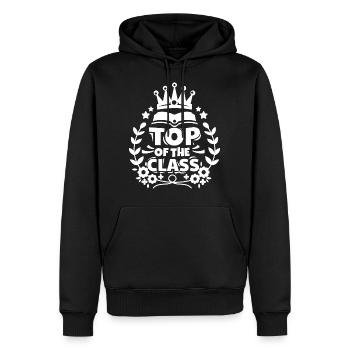 Haut de la classe Crown Winner Student School - Sweat à capuche Premium bio Homme - noir - Devant - Nico (187cm)