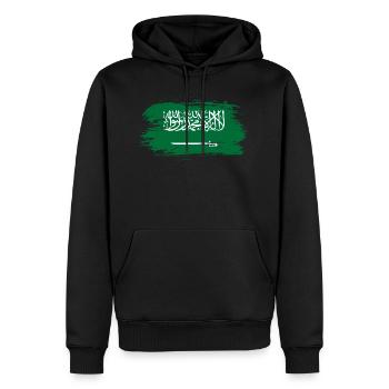 Drapeau Arabie Saoudite - Sweat à capuche Premium bio Homme - noir - Devant - Nico (187cm)