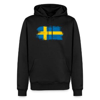Drapeau suédois - Sweat à capuche Premium bio Homme - noir - Devant - Nico (187cm)