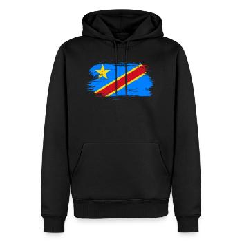 Kongo Flagge - Männer Premium Bio Hoodie - Schwarz - Vorne - Nico (187cm)