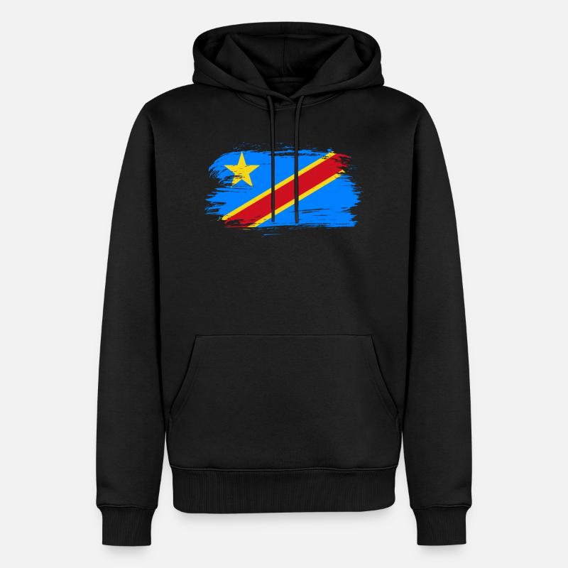 Drapeau du Congo - Sweat à capuche Premium bio Homme - noir