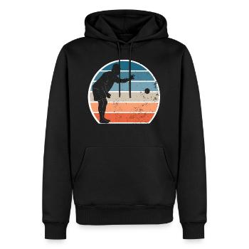 petanque pétanque boule motif - Men’s Premium Organic Hoodie - black - Front - Nico (187cm)