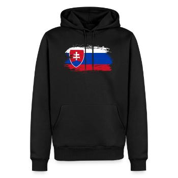 Drapeau Slovaquie - Sweat à capuche Premium bio Homme - noir - Devant - Nico (187cm)