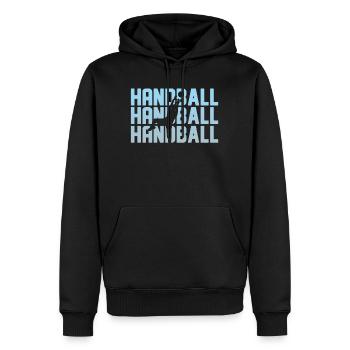 Joueur de handball drôle de handball joueur de handball disant - Sweat à capuche Premium bio Homme - noir - Devant - Nico (187cm)
