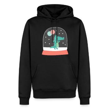 Boule de neige Mignon crocodile anniversaire 2020 - Sweat à capuche Premium bio Homme - noir - Devant - Nico (187cm)