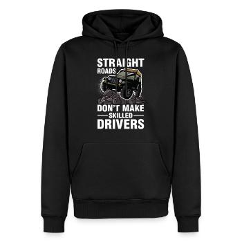 Geländewagen Jeep Offroad Geschenk - Männer Premium Bio Hoodie - Schwarz - Vorne - Nico (187cm)