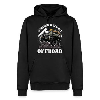 Geländewagen Jeep Offroad Geschenk - Männer Premium Bio Hoodie - Schwarz - Vorne - Nico (187cm)