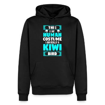 Animal kiwi - Sweat à capuche Premium bio Homme - noir - Devant - Nico (187cm)