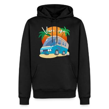 Van Life, Wohnmobil, Campingurlaub - Männer Premium Bio Hoodie - Schwarz - Vorne - Nico (187cm)