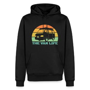 La Van Life, RV, Camping, Van-Life - Sweat à capuche Premium bio Homme - noir - Devant - Nico (187cm)