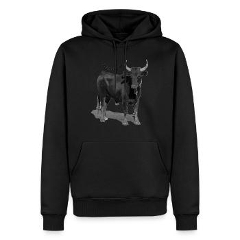 Stier von Der Simbèu Camargue - Männer Premium Bio Hoodie - Schwarz - Vorne - Nico (187cm)