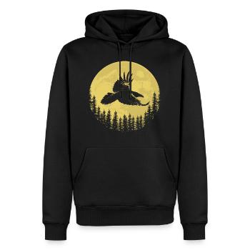 Rabe Nacht Raubvogel Geschenkidee - Männer Premium Bio Hoodie - Schwarz - Vorne - Nico (187cm)