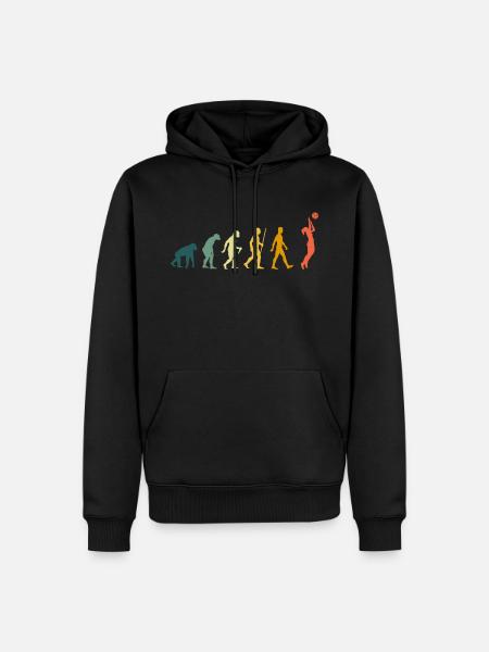 Volleyball Evolution Volleyballerin Retro - Männer Premium Bio Hoodie - Schwarz