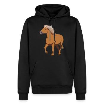 Haflinger Pferd Pony Reiten - Männer Premium Bio Hoodie - Schwarz - Vorne - Nico (187cm)