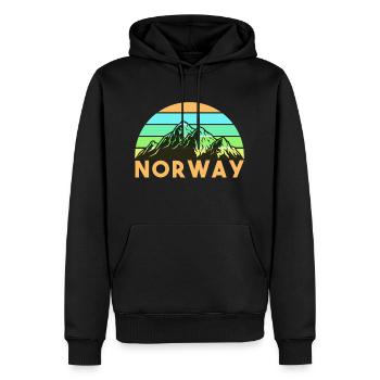 Norvège - Sweat à capuche Premium bio Homme - noir - Devant - Nico (187cm)