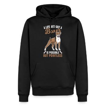 Cadeau de propriétaire de chien boxer allemand - Sweat à capuche Premium bio Homme - noir - Devant - Nico (187cm)