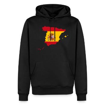 Espagne Carte du drapeau Idée cadeau - Sweat à capuche Premium bio Homme - noir - Devant - Nico (187cm)