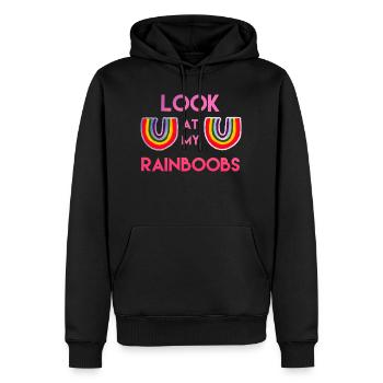 Lustige Regenbogen Brüste Titten Brust Geschenk - Männer Premium Bio Hoodie - Schwarz - Vorne - Nico (187cm)