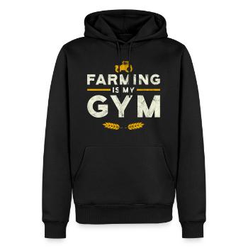 L'agriculture est mon gymnase - Sweat à capuche Premium bio Homme - noir - Devant - Nico (187cm)