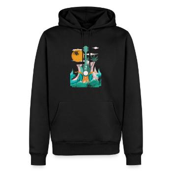 Vintage summer guitar colorful festival gift - Men’s Premium Organic Hoodie - black - Front - Nico (187cm)
