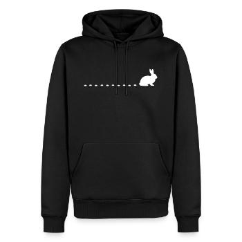 Lièvre pistes lapin lièvre piste lapin lièvre - Sweat à capuche Premium bio Homme - noir - Devant - Nico (187cm)