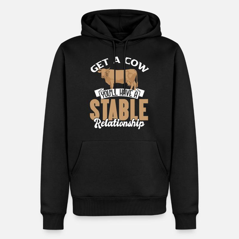 Vaches de vaches - Sweat à capuche Premium bio Homme - noir