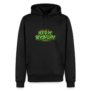 Happy Birthday Graffiti Schriftzug - Männer Premium Bio Hoodie - Schwarz - Vorne - Nico (187cm)