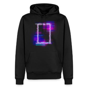 Rectangle de couleur néon - Sweat à capuche Premium bio Homme - noir - Devant - Nico (187cm)