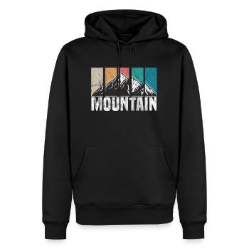 Montagne - Sweat à capuche Premium bio Homme - noir - Devant - Nico (187cm)