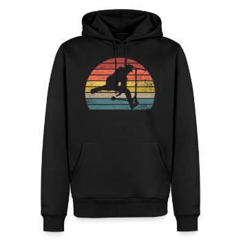 Scooter rétro - Sweat à capuche Premium bio Homme - noir - Devant - Nico (187cm)