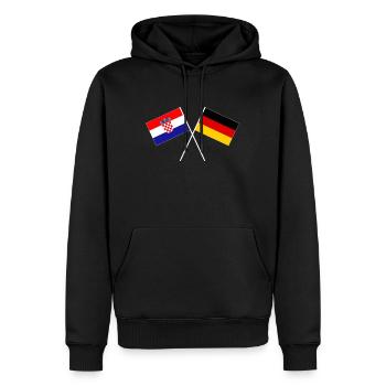 deutsch-kroatische Freundschaft Flagge Fahne - Männer Premium Bio Hoodie - Schwarz - Vorne - Nico (187cm)