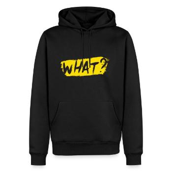 What - Men’s Premium Organic Hoodie - black - Front - Nico (187cm)