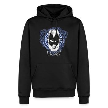 Floki Vikings - Sweat à capuche Premium bio Homme - noir - Devant - Nico (187cm)