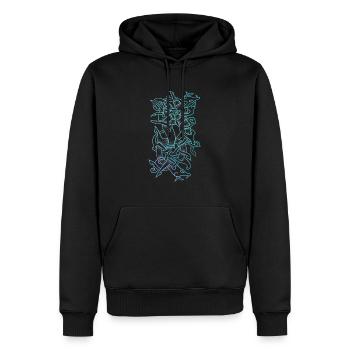 Symbole viking serpent Jörmungand - Sweat à capuche Premium bio Homme - noir - Devant - Nico (187cm)