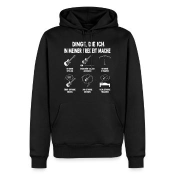 gitarre Dinge die ich in meiner Freizeit mache - Männer Premium Bio Hoodie - Schwarz - Vorne - Nico (187cm)