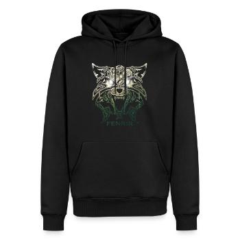 Fenrir wolf, viking mythology nature background - Men’s Premium Organic Hoodie - black - Front - Nico (187cm)