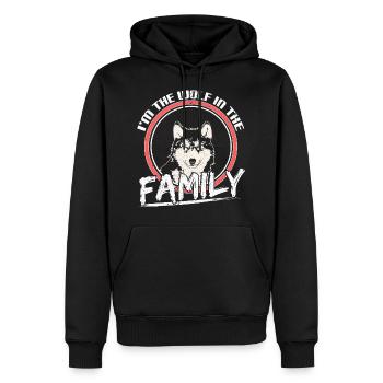 Wolf Heulen Mond Geschenk - Männer Premium Bio Hoodie - Schwarz - Vorne - Nico (187cm)