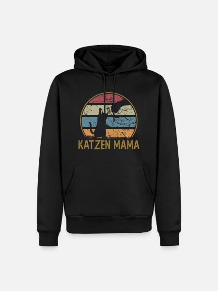 KATZEN MAMA - Männer Premium Bio Hoodie - Schwarz