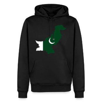 Drapeau pakistan carte drapeau - Sweat à capuche Premium bio Homme - noir - Devant - Nico (187cm)