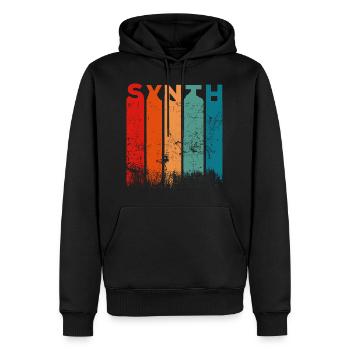 VINTAGE SYNTH - Men’s Premium Organic Hoodie - black - Front - Nico (187cm)