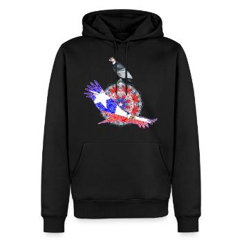 Branco rojo y azul con la estrella 03 - Sweat à capuche Premium bio Homme - noir - Devant - Nico (187cm)
