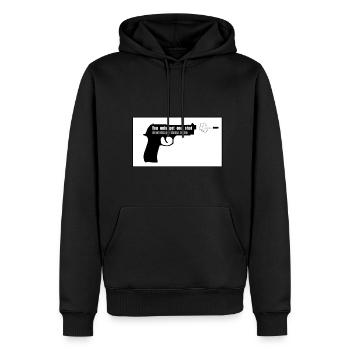 Du hast nur einen Schuss - Männer Premium Bio Hoodie - Schwarz - Vorne - Nico (187cm)