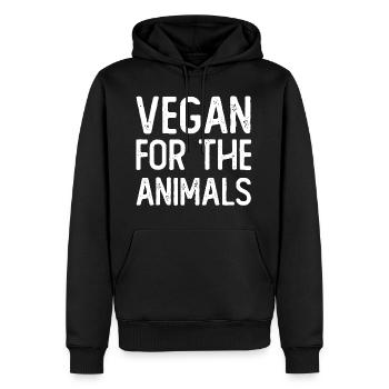 Vegan for the animals. - Männer Premium Bio Hoodie - Schwarz - Vorne - Nico (187cm)