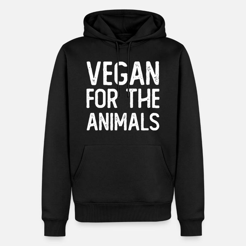 Vegan pour les animaux. - Sweat à capuche Premium bio Homme - noir