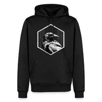 Idée cadeau Raven Night - Sweat à capuche Premium bio Homme - noir - Devant - Nico (187cm)