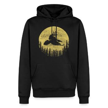 Rabe Seele Tier - Männer Premium Bio Hoodie - Schwarz - Vorne - Nico (187cm)