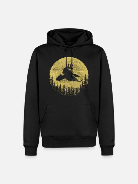 Rabe Seele Tier - Männer Premium Bio Hoodie - Schwarz
