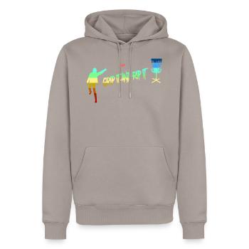 Discgolf - Männer Premium Bio Hoodie - Taupe - Vorne - Nico (187cm)
